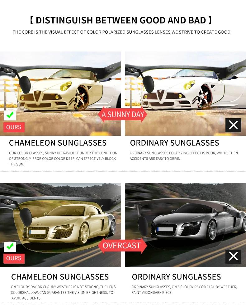 CoolPandas брендовые фотохромные солнцезащитные очки HD поляризованные мужские и женские очки ночного видения для вождения сменные цветные линзы UV400