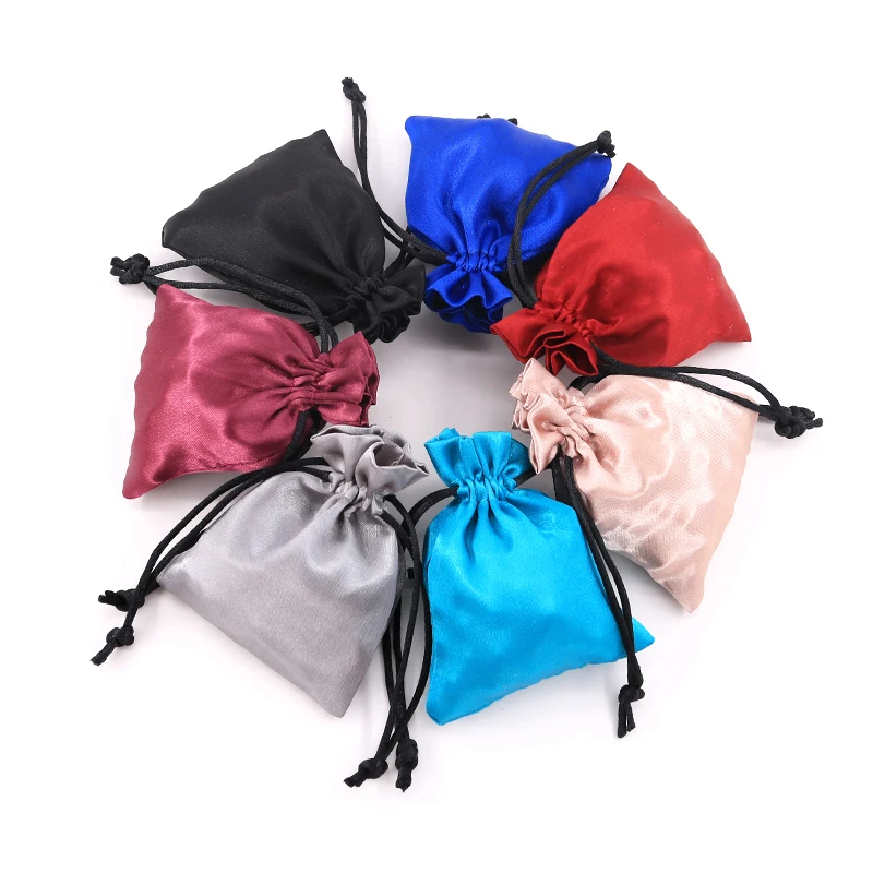 

Random Mixed Soft Glossy Cloth Jewelry Package 8x10 9x12cm 10pcs/lot Handmade DIY Bracelets Delicate Earrings Pure Satin Bags