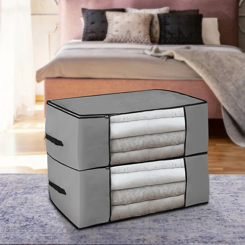 

Clothing Storage Bag Quilt Blanket Storage Bag Organizer Save Space Non WovenFabric Bedding Pillows Portable Storage Box