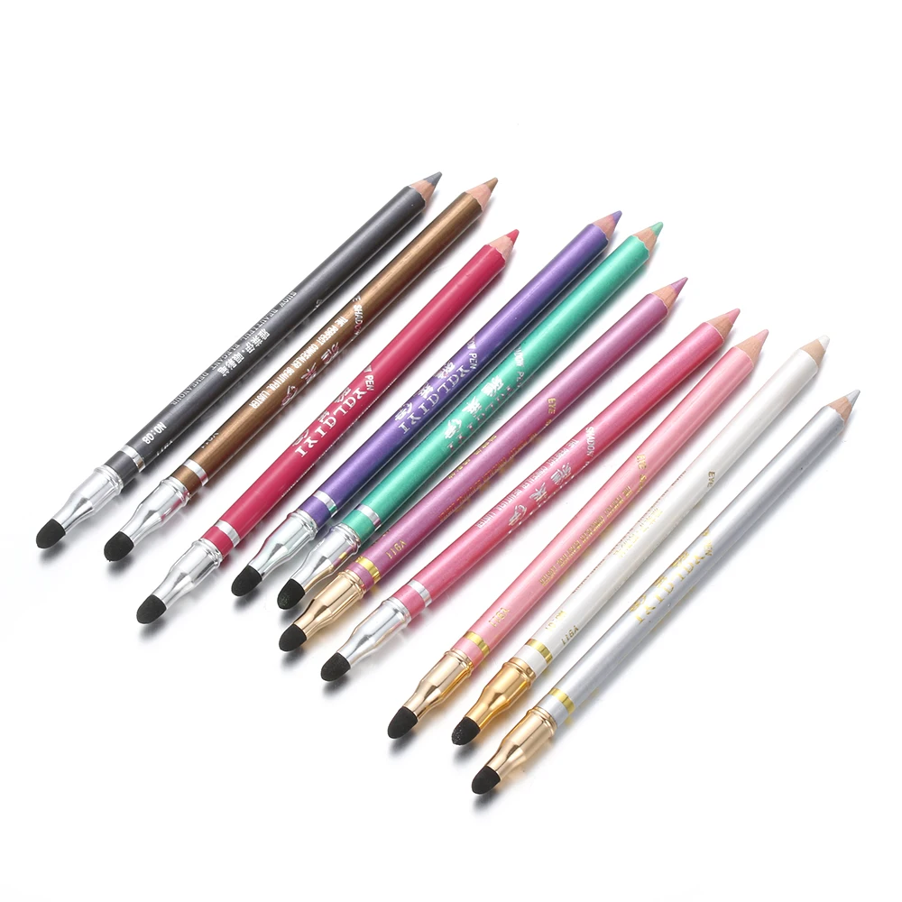 10 цветов двойная головка подводка для глаз карандаш с губчатой головкой