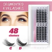 muselash cd curl 48 volume clusters lashes diy extension segmented lashes natural segmented mink eyelashes