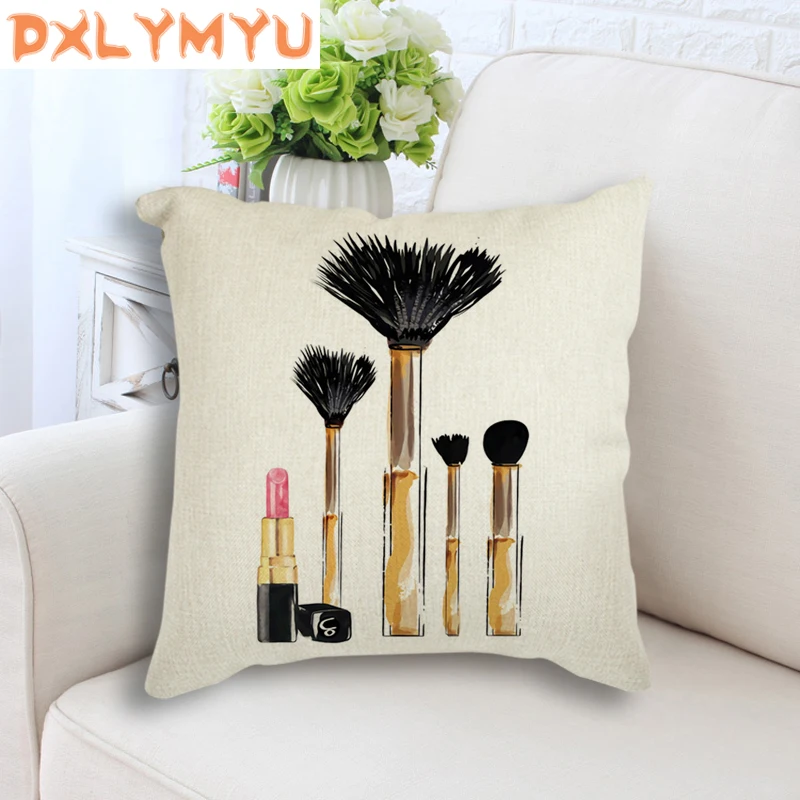 Чехол для подушки модный макияж на высоком каблуке подушка с принтом чехол