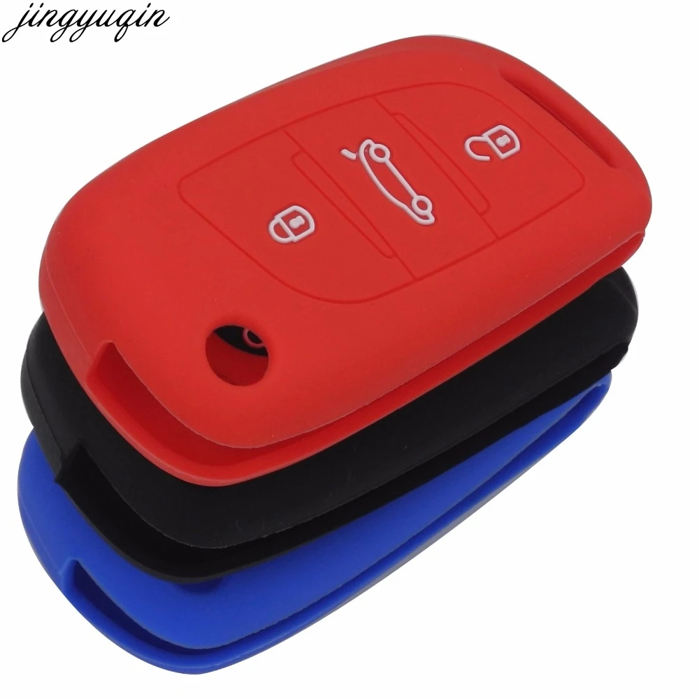 

jingyuqin 3 Buttons Remote Silicone Car-Styling Cover Case Holder For Citroen DS3 DS4 DS5 DS6 Folding Flid Key