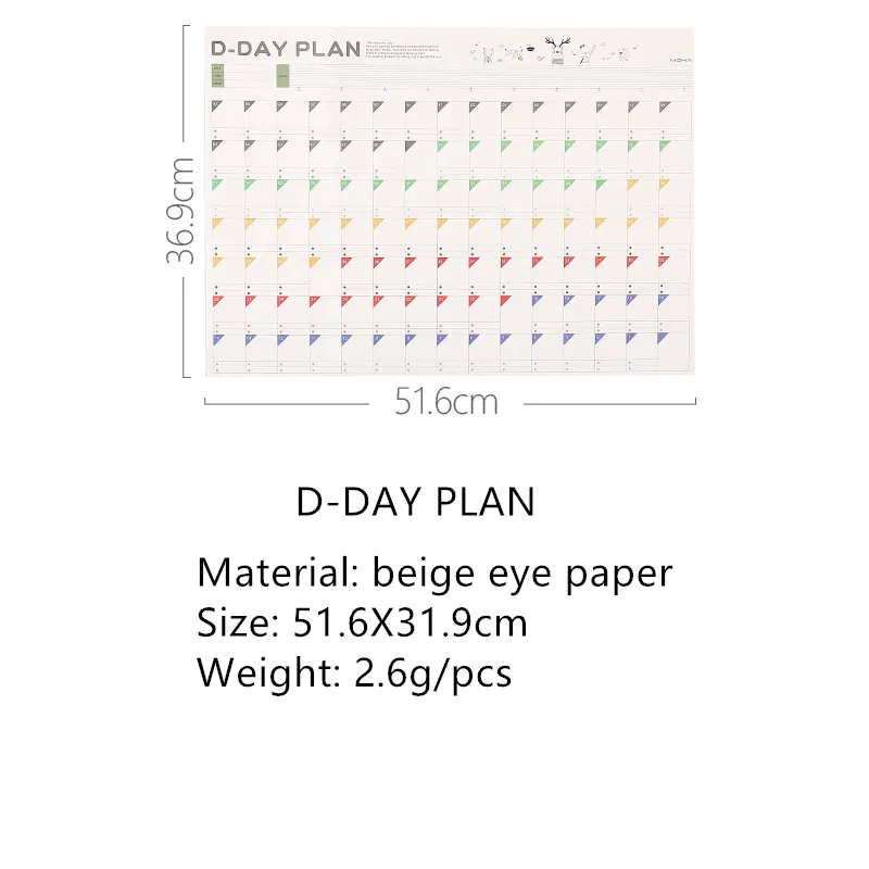 100 дневный календарь с обратным отсчетом График обучения ежедневник стол сделай