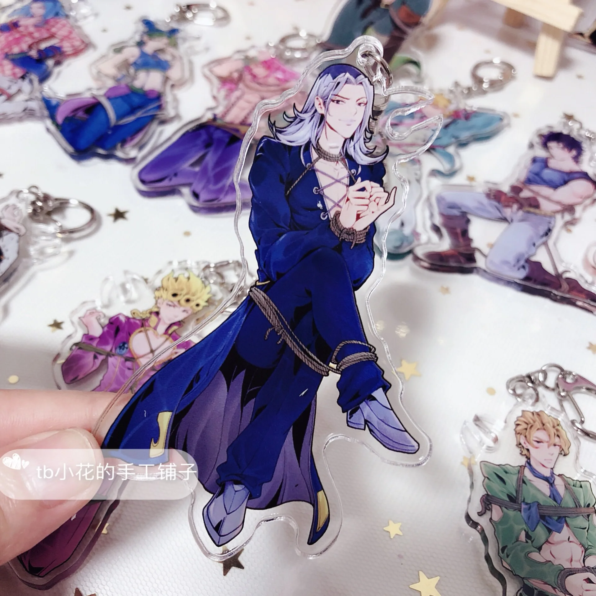 06 JOJO невероятное приключение Золотой ветер Narancia Ghirga Giorno Giovanna Сьерра-Леоне фигурка Косплей акриловый брелок Подвеска для ключей - Цвет: 06