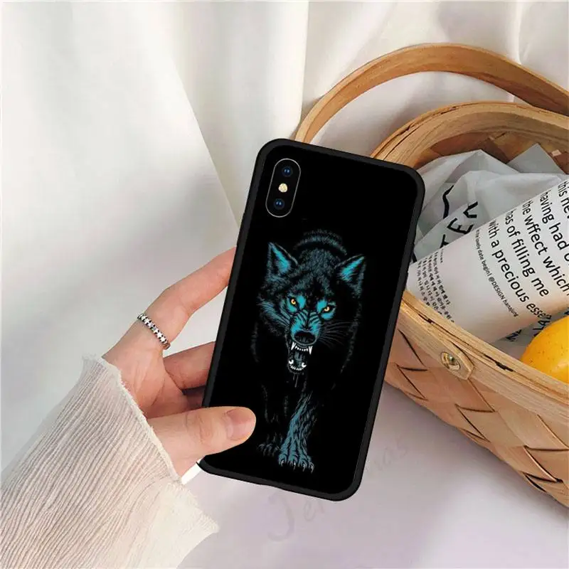 

Wolf moon horror animal Phone Case for iPhone 11 12 mini pro XS MAX 8 7 6 6S Plus X 5S SE 2020 XR