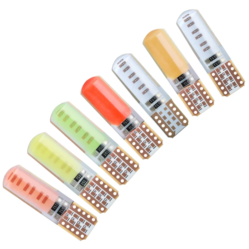 

10PCS Silicone Gel T10 COB LED W5W 12SMD Car Light Wedge Side Parking Reading Bulb Clearance Light Auto Turning Signal Lamp 12V
