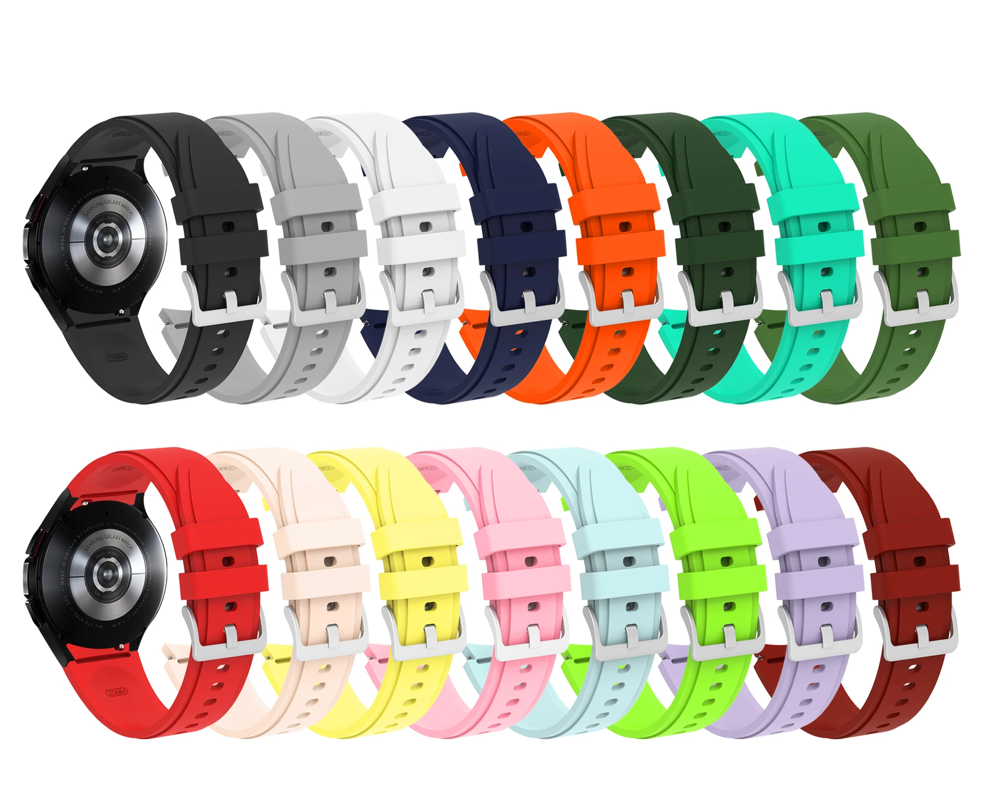 

20mm watch Band For Samsung Galaxy Watch 4 classic 46mm 42mm smartwatch Silicone Sports Bracelet Galaxy Watch 4 44mm 40mm Strap
