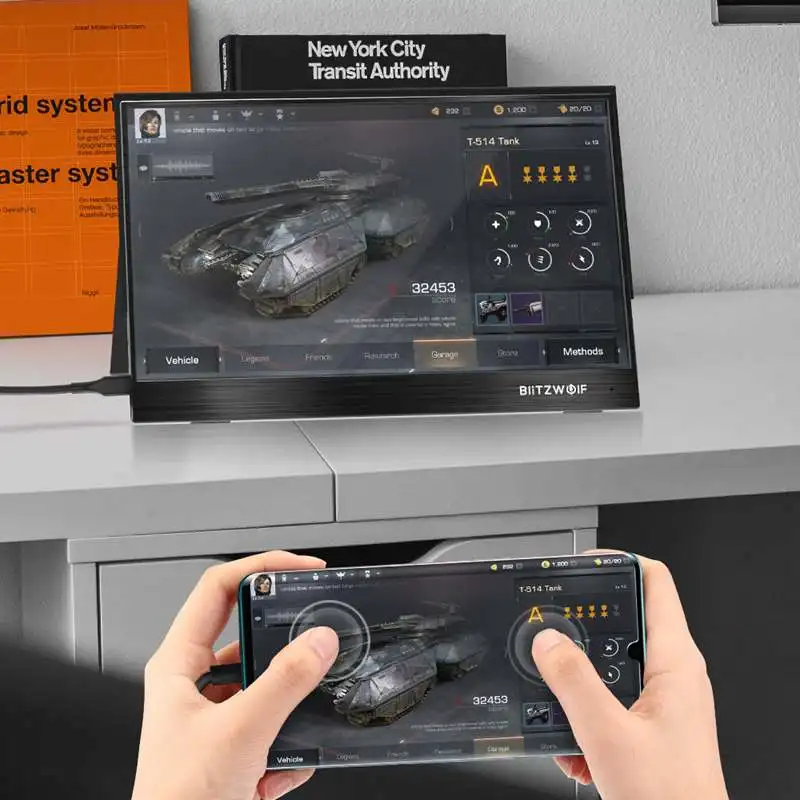 BlitzWolf PCM4 15,6 дюймов UHD 4K Тип C портативный компьютер ЖК-монитор игровой дисплей экран для консоли смартфон планшет ноутбук