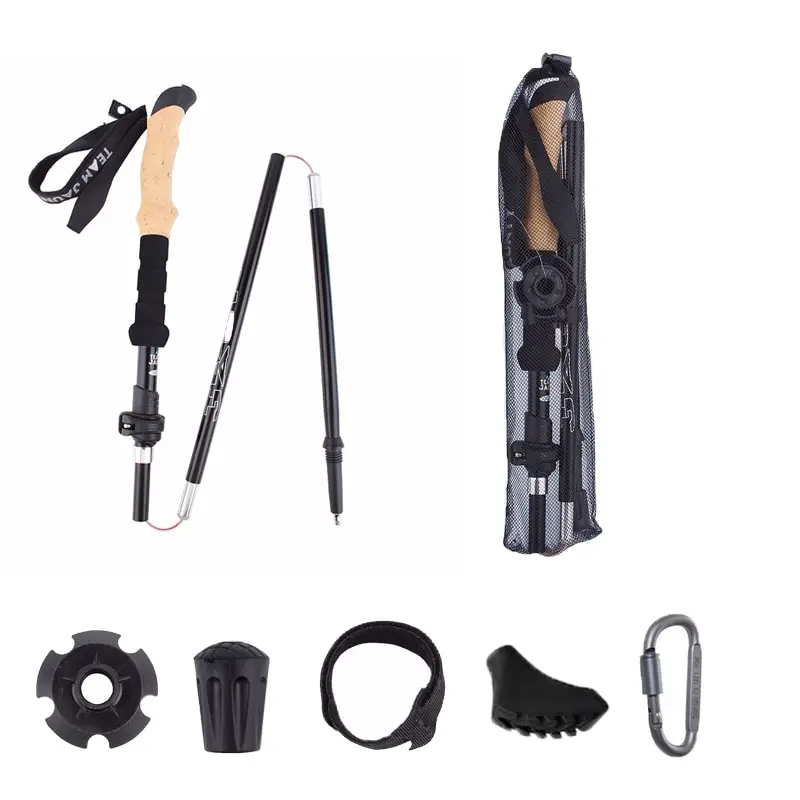 

2Pcs Hiking Walking Sticks Carbon Fiber Trekking Pole Ultralight Camping Hiking Foldable Nordic Walking Pole Telescopic Crutches