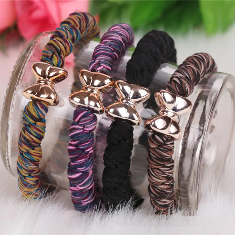 Бантик кнопка большой черный эластичный конский хвост держатели аксессуары для