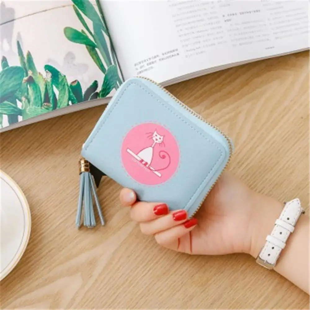 

Fresh PU Leather Small Wallet Women Mini Women Wallets Purses Female Short Coin Zipper Purse Credit Card Holder with id Window