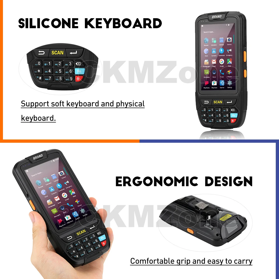 КПК Android 7,0 мобильный 1D 2D QR сканер штрих-кода ручной pos-терминал поддержка gps GPRS Wifi Bluetooth 4G для ПК камеры PDA