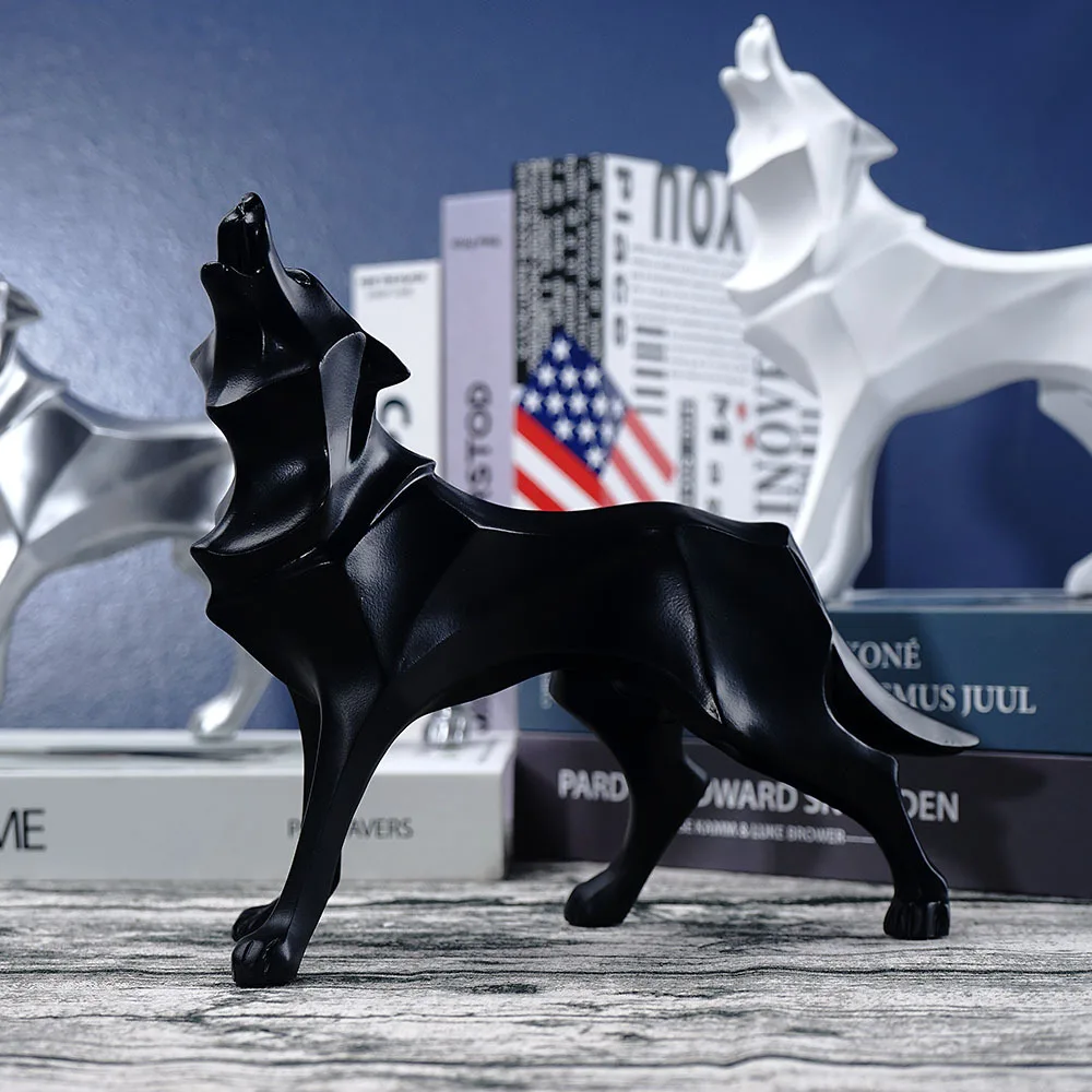 VILEAD Смола абстрактная статуя волка геометрические фигурки животных офисная