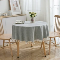 gray plain round tablecloth artistic round table coffee table dining table fabric long tablecloth