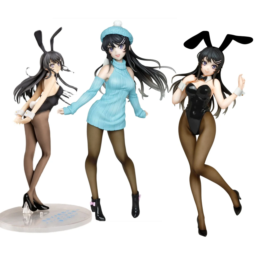 

20cm Taito Japan Anime Aobuta Sakurajima Mai Bunny Girl Ver Mai Senpai Anime PVC Action Figure Toy Collectible Model Doll Gift