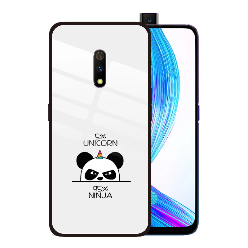 Чехол из закаленного стекла с принтом панды Pandicorn для OPPO Realme Q 5 Pro XT X2 X Lite 3 F11 F7 F5 F9