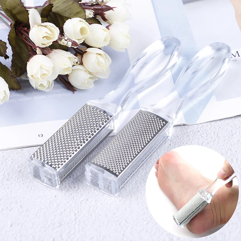 

1Pc Transparent Hard Dead Skin Remove Stainless Steel Foot Rasp File Scrubber Grater Callus Pedicure Tool Exfoliating Foot Care