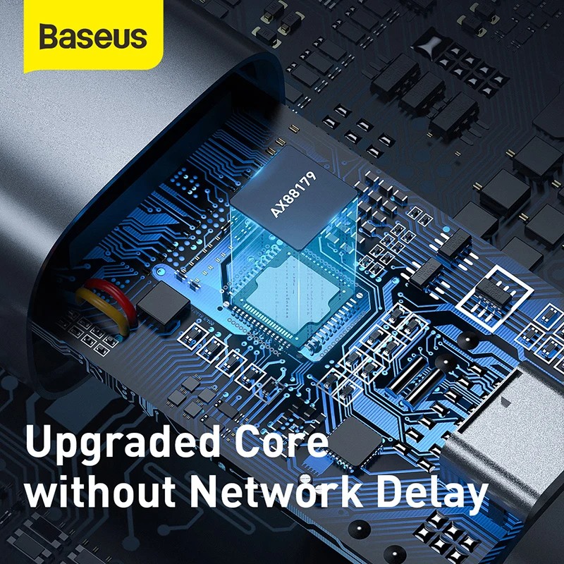 Ethernet адаптер Baseus с USB Type C на RJ45 сетевая карта конвертер гигабитный Lan для ноутбука