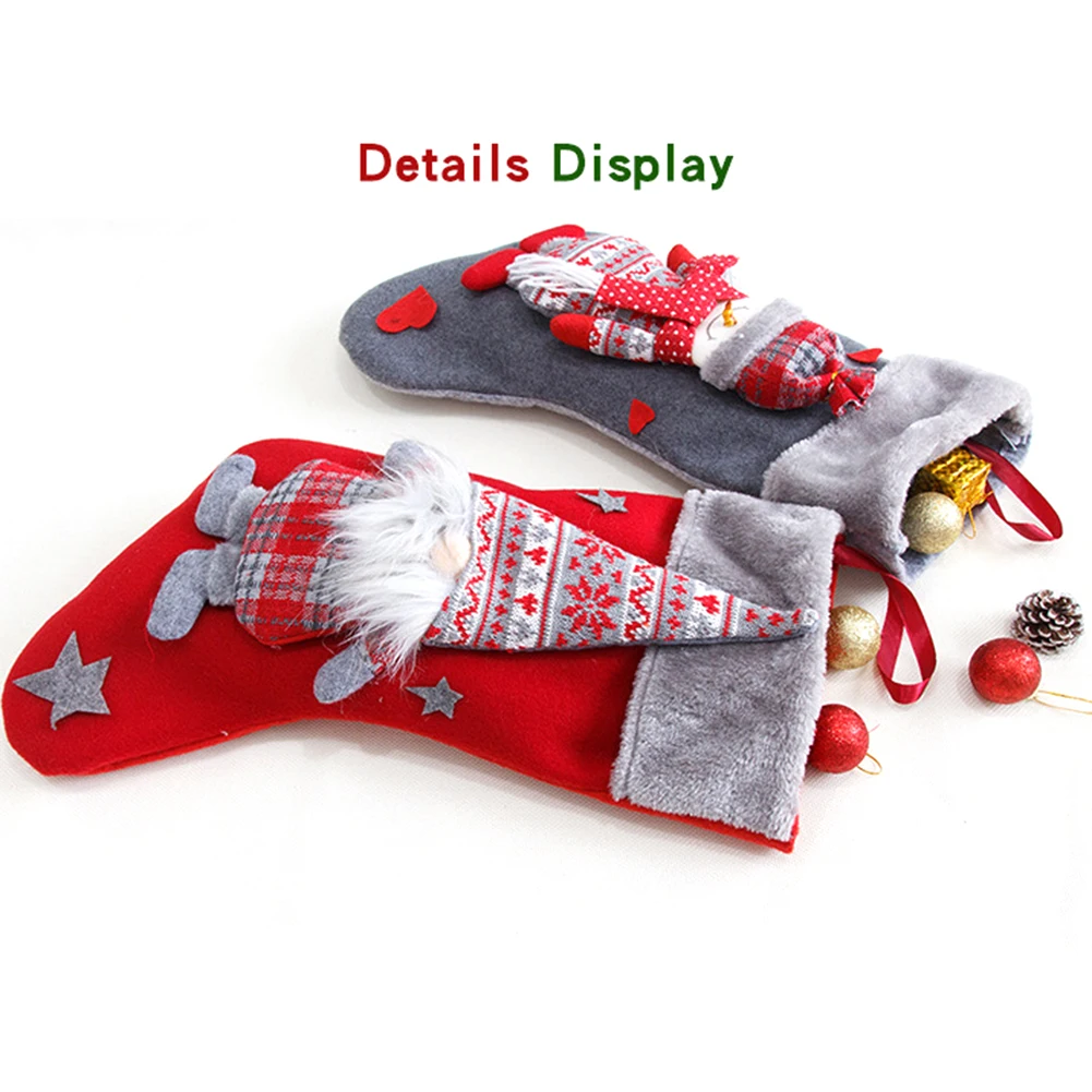 

Подвесной Рождественский чулок, подвеска в виде Санта-Клауса, снеговика, оленя, мешочек для хранения подарков, подвесной декор для рождеств...