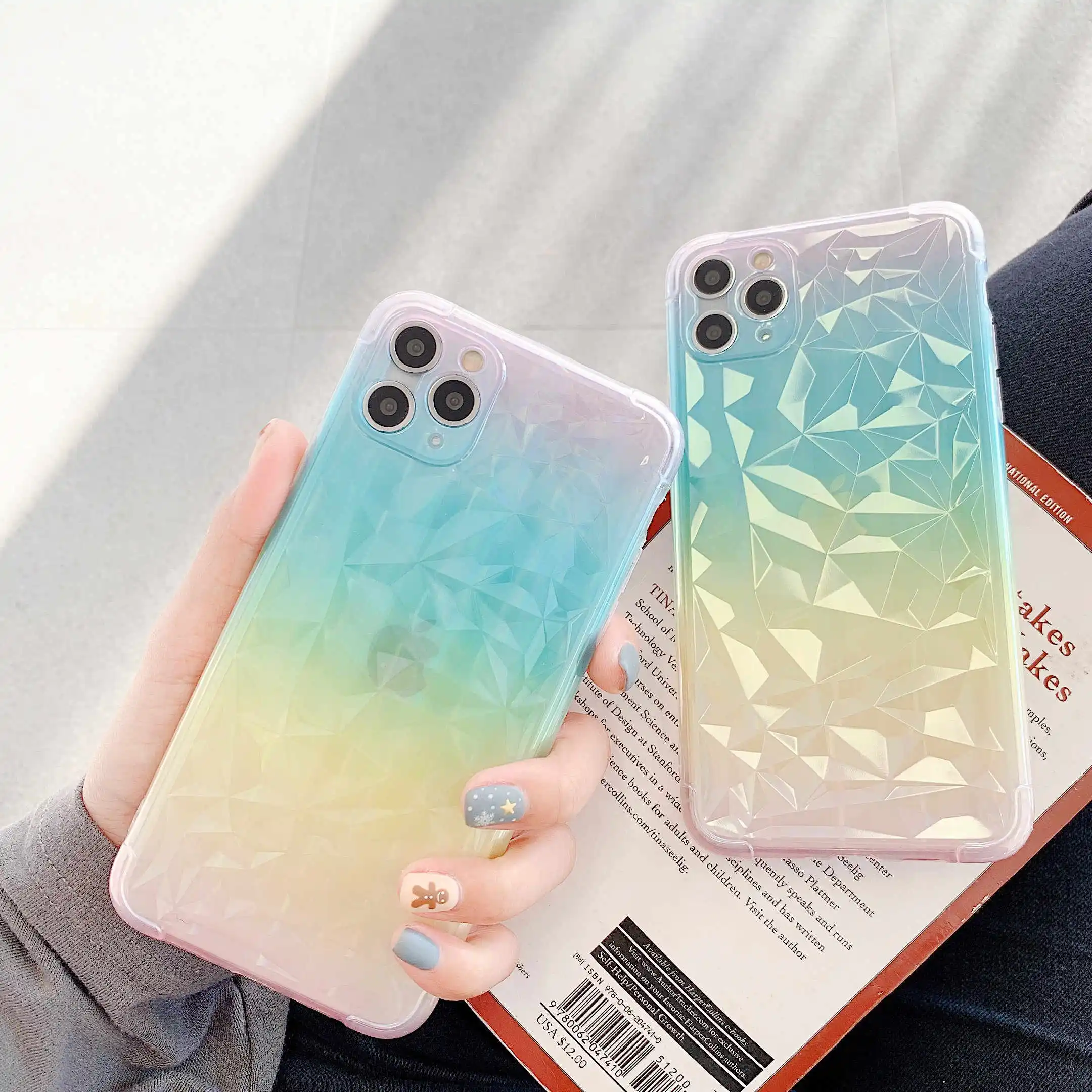 Алмазный Узор Радужный лазерный защитный чехол для i Phone 11 Pro 7 8 plus X XR XS Max Чехол