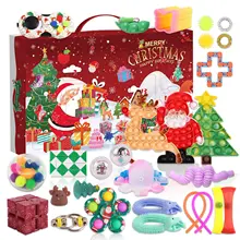 Christmas Advent Calendar Gift Fidget Toys 24 Days Pack Set Anti Stress Kit Stress Relief Figet Toy Blind Box Kids Gift