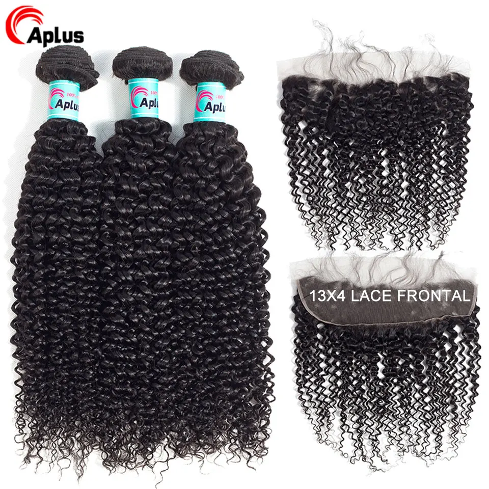 

Кудрявый вьющиеся пряди с фронтальной 13x4 ухо кружева перуанские Волосы Remy вплетаемые пряди с закрытием 150% плотность натуральный Цвет