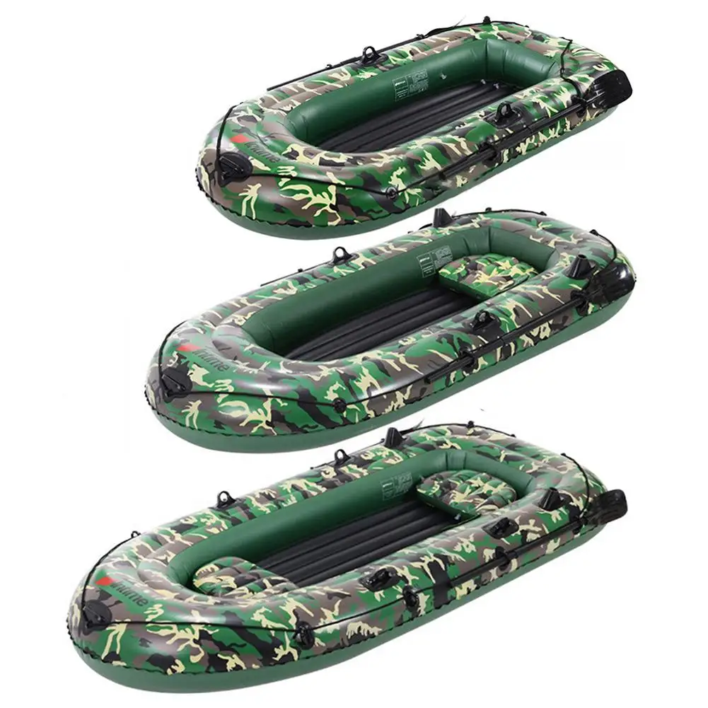 

10ft 2/3/4 Person Inflatable Kayak PVC Inflatable Boat Canoe Rowing Air Boat Double Valve Drifting Diving Inflatable Fishing Boa