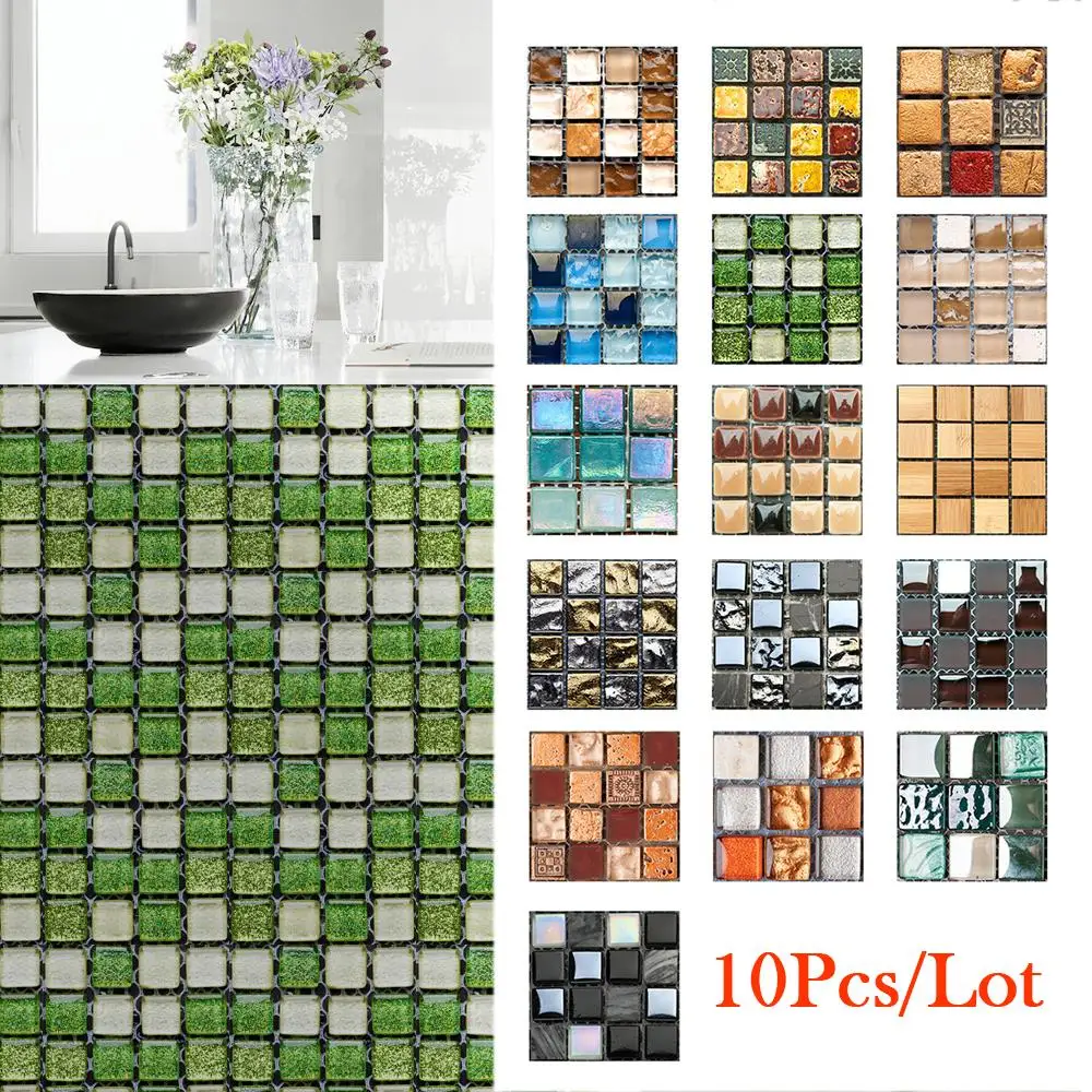 10 шт./лот 3D мозаичная плитка наклейки для кухни ванной настенный Декор Наклейка