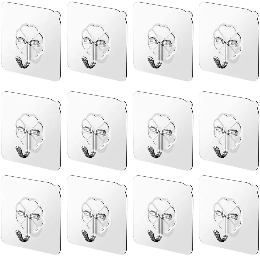 

15/30pcs Strong Transparent Suction Cup Suction Cup Hook Kitchen Bathroom Hanger Hook 6 * 6cm Punch-free Seamless Hook