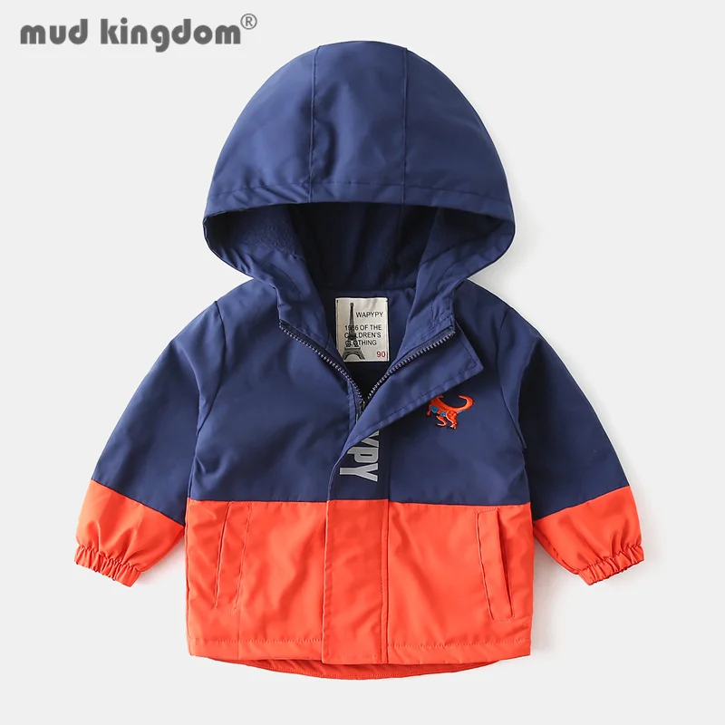 

Mudkingdom Kids Fleece Windbreaker Patchwork Letter Drop Shoulder Long Sleeve Casual Hooded Jacket for Bo Long Sleeve Outerwear