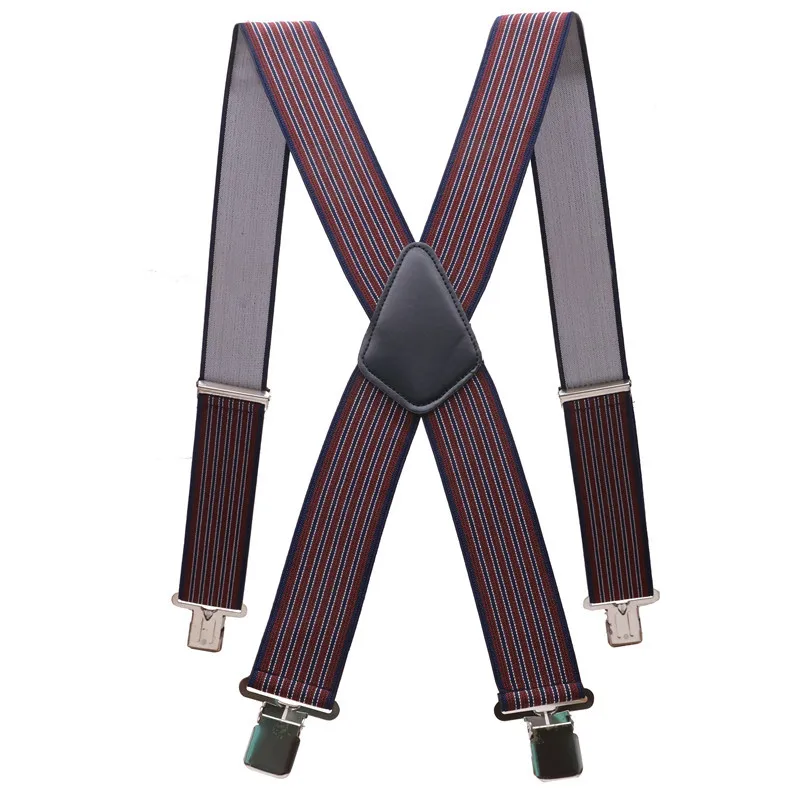 130cm Extra Long Suspenders Plus Size Men Pants X Back Strong Clips 5cm Width Braces With X-back Trousers Man Braces Strap