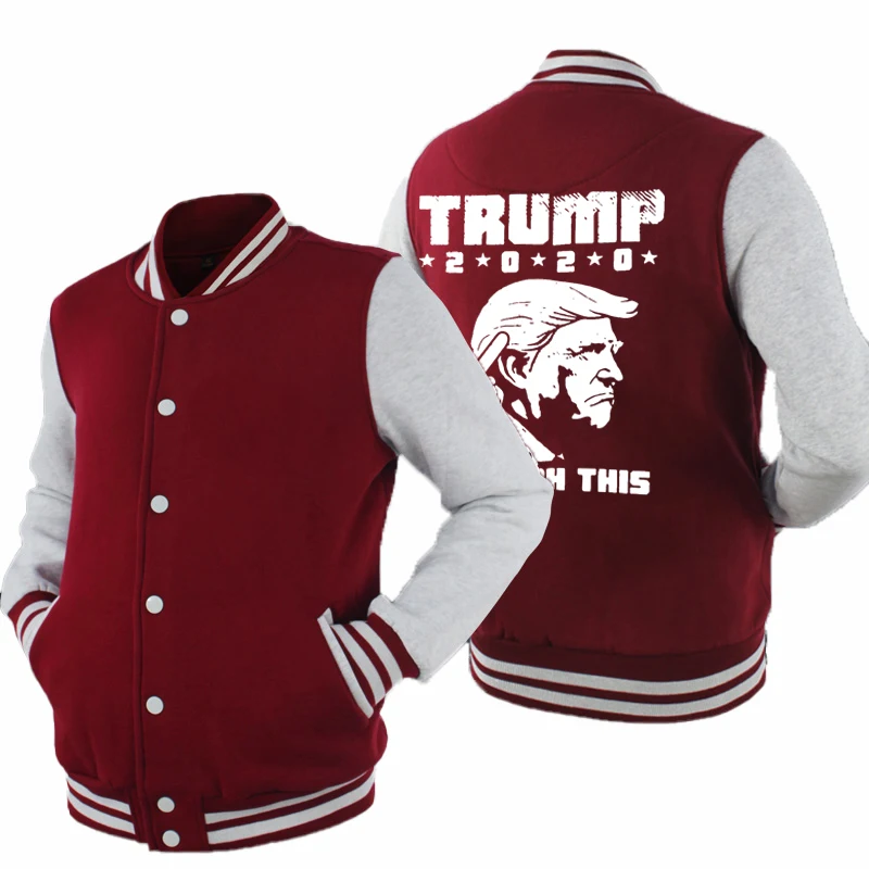 Мужская бейсбольная куртка Trump повседневная в спортивном стиле приталенная на
