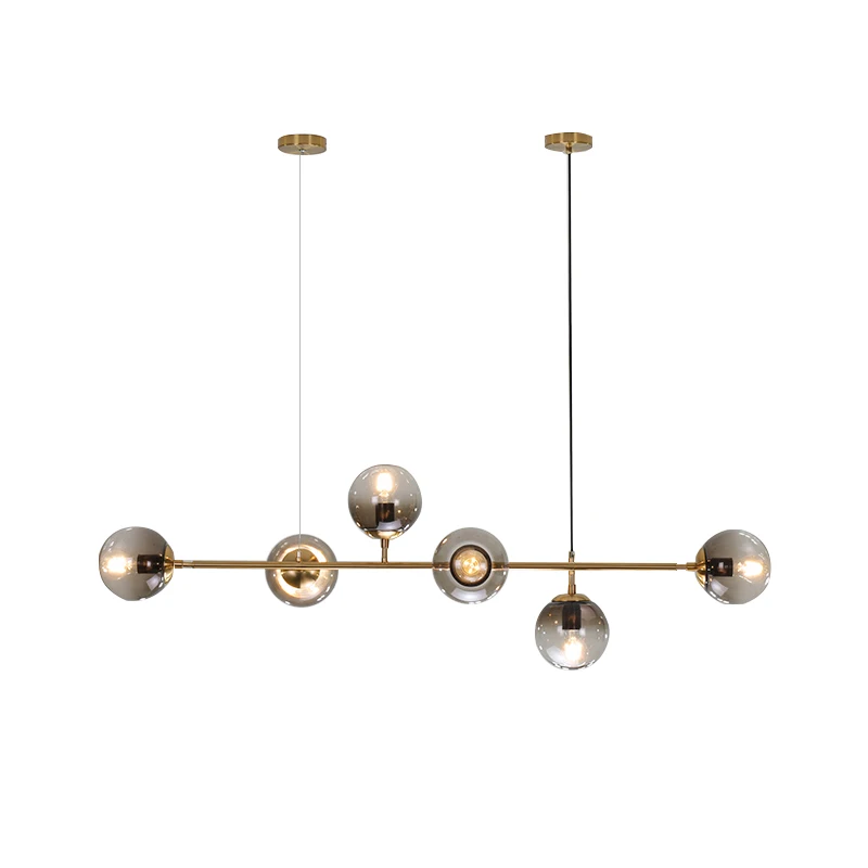Nordic Glass Ball Chandelier Lighting  LED Hanging lamps Modern Dinning room Kitchen Light Fixtures Home Decor Luminaire Lamps