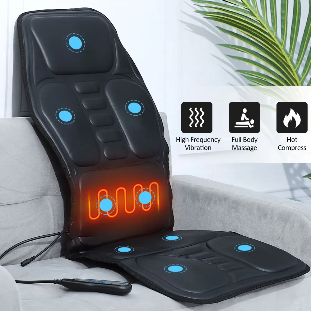 

Massager Chair Pad Cervical Neck Waist Back Lumbar Electric Heating Vibrating Massage Chair Cushion Mattress Pain Relief Heating