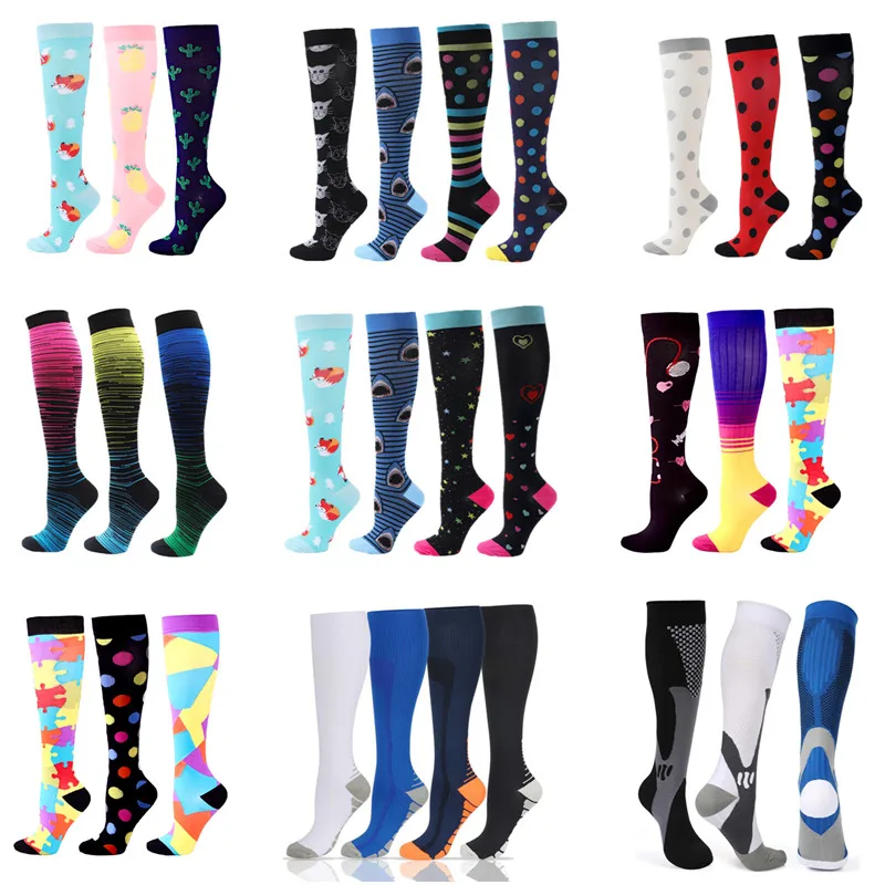 

Wholesales Multi Pairs Unisex Compression Socks Dropship Football Socks Nursing Recovery Outdoor Sports Running Fitness Socks
