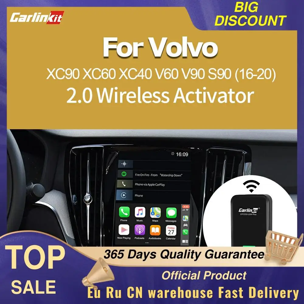 

Carlinkit3.0 New2021 Wireless Apple Carplay Dongle For Volvo XC90 S90 V90 XC60 V60 Original Car Adapter Plug And Play IOS14 WIFI