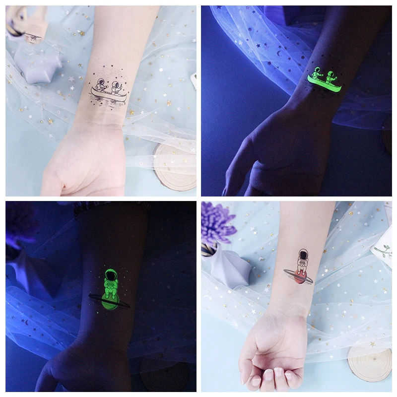 Светящиеся водостойкие Временные татуировки Explore Space маленькая девочка мальчик