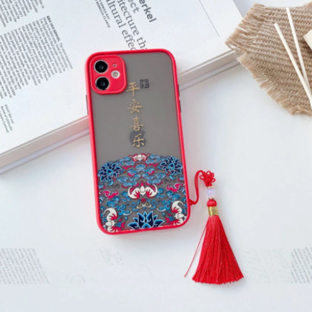Ретро Китайский традиционный чехол с кисточками для телефона iphone 11 PRO MAX 7 8 plus SE 2020