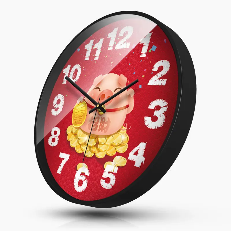 Красные большие настенные часы для гостиной 2019 креативные металлические