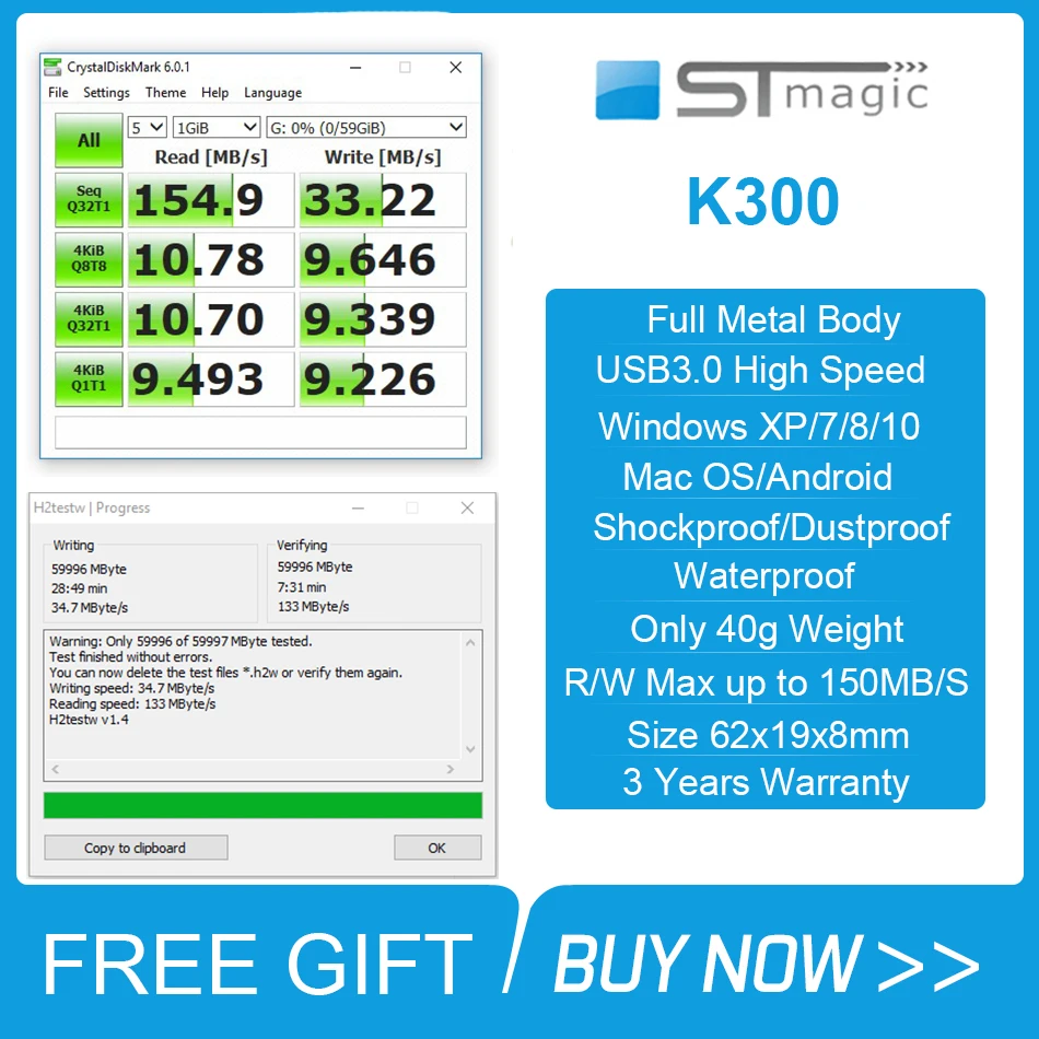 Металлический флеш накопитель Stmagic 64 ГБ 32 128 256 ГБ|USB флэш-накопители| |