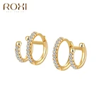 Женские креативные серьги-кольца ROXI, круглые серьги-кольца из стерлингового серебра 925 пробы, необычные серьги для хряща, подарок