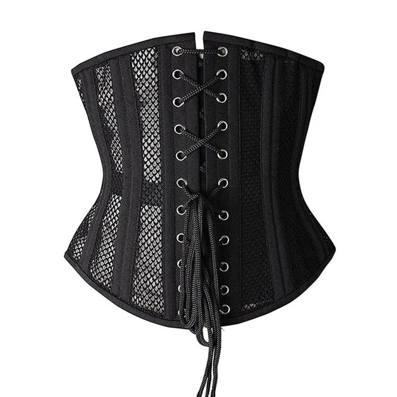 AIRGRACIAS Belt Court Girdle Waist Clip Shapewear Mesh Breathable Lace-up Media Body Sculpting Beautiful Curves
