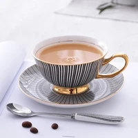 bone china coffee cups and saucers simple style gold handle coffeeware porcelain mugs english afternoon tea set home dirnkware