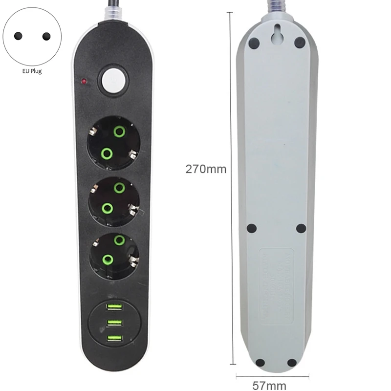 Новый Умный Сетевой USB фильтр с 3 розетками зарядное устройство портами шнур