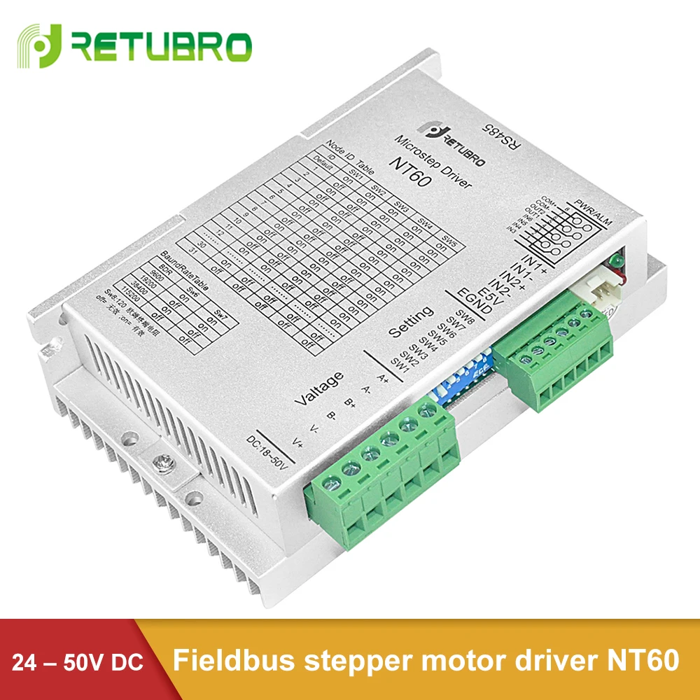 RS485 Modbus High-performance Stepper Driver Nema 24 NT60 Speed Control with S type acceleration and deceleration command