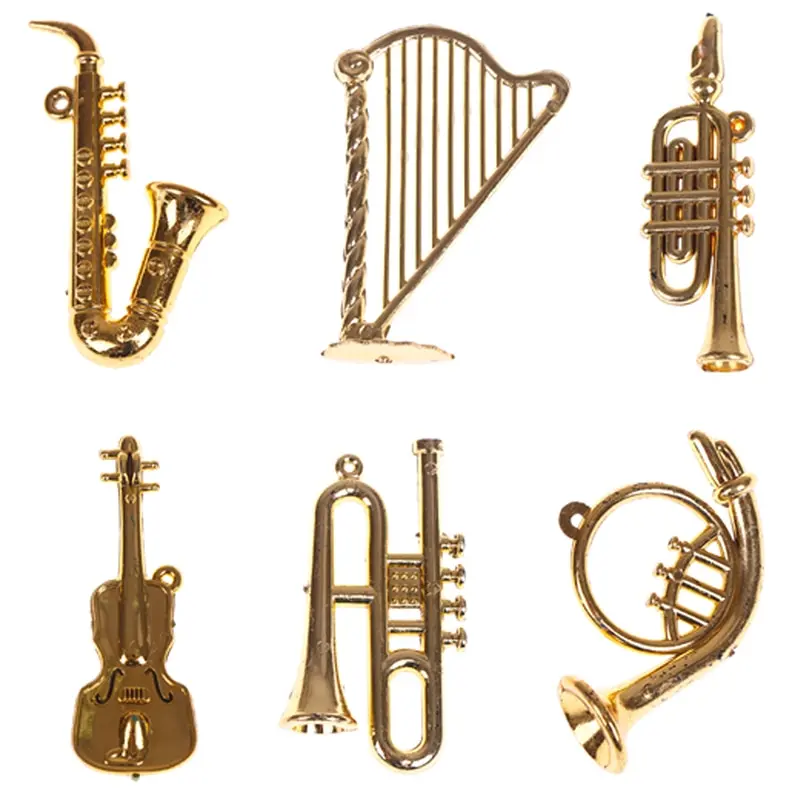

Mini Plastic Musical ornaments Instrument Merry Christmas Decoration Pendants Ornaments for Xmas Tree Hanging Decor