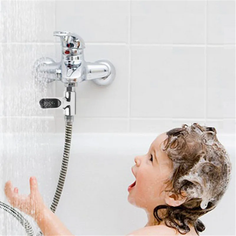 

LED Display Water Shower Thermometer Self-Generating Water Temperature Sensor Rotatable Baby Shower Switching Monitor