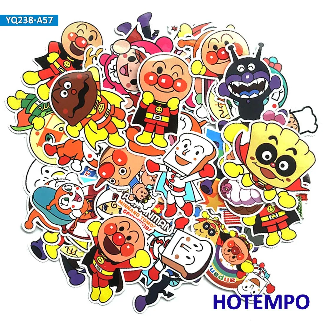 57 шт. милые аниме наклейки Anpanman Dokin chan Baikinman для рукоделия на ноутбук чемодан