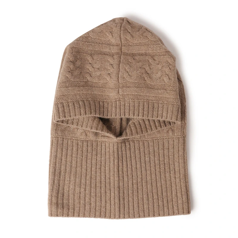 100%cashmere twisted knit women new fashion hooded ring scarfs hats beanies for unisex winter 32*47cm wholesale retail